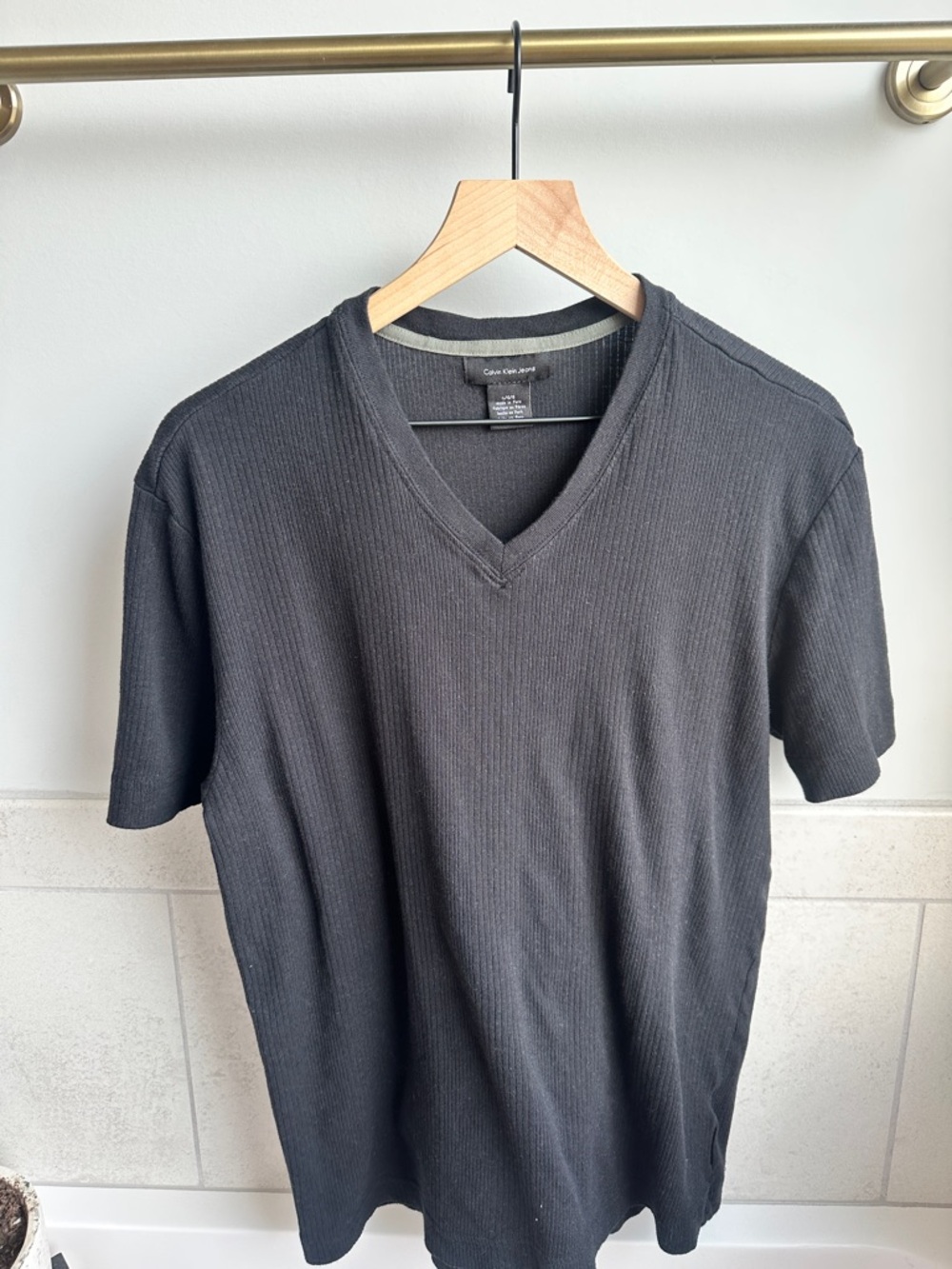 Vintage Calvin Klein Jeans White & black Ribbed Tee